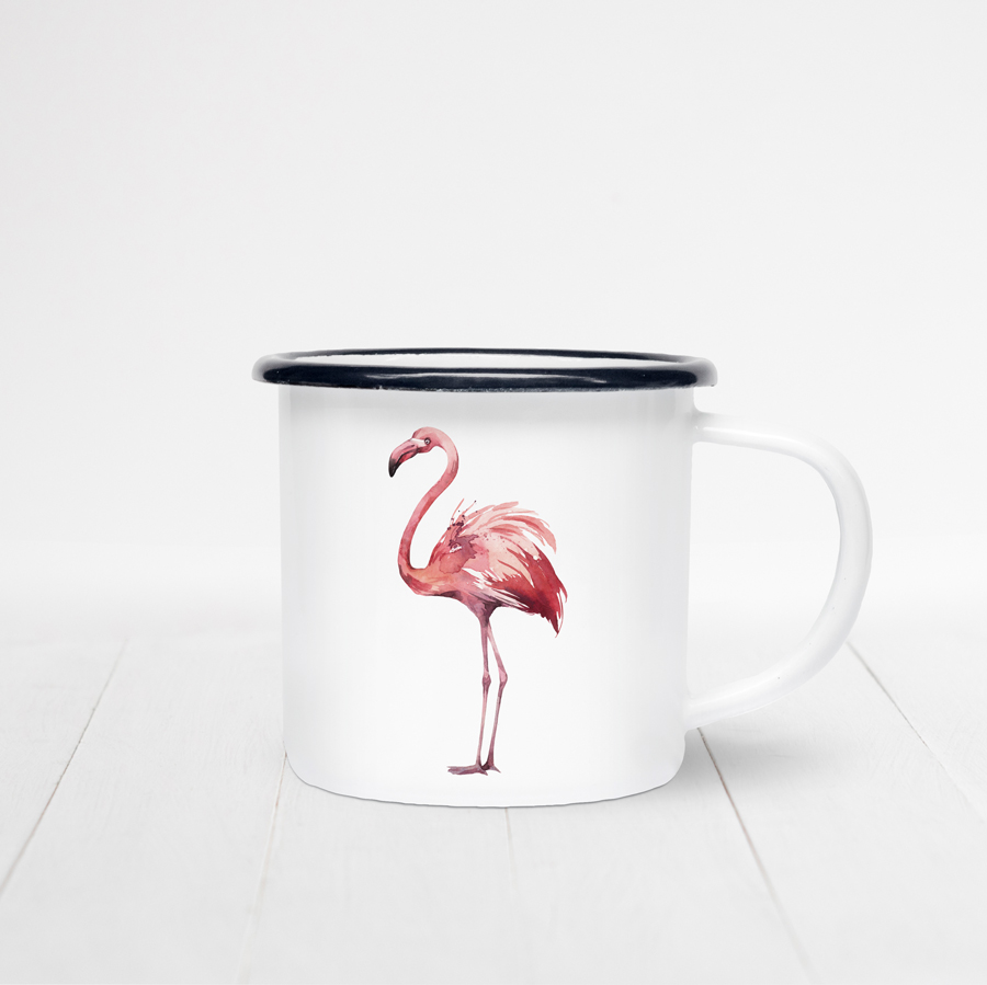 Personalised Flamingo Enamel Mug - Image 4
