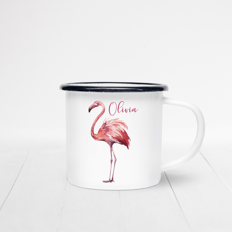 Personalised Flamingo Enamel Mug - Image 2
