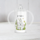 Easter bunny with eggs and name on a personalised sippy cup.