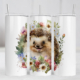 Cute hedgehog with flowers on a skinny tumbler.