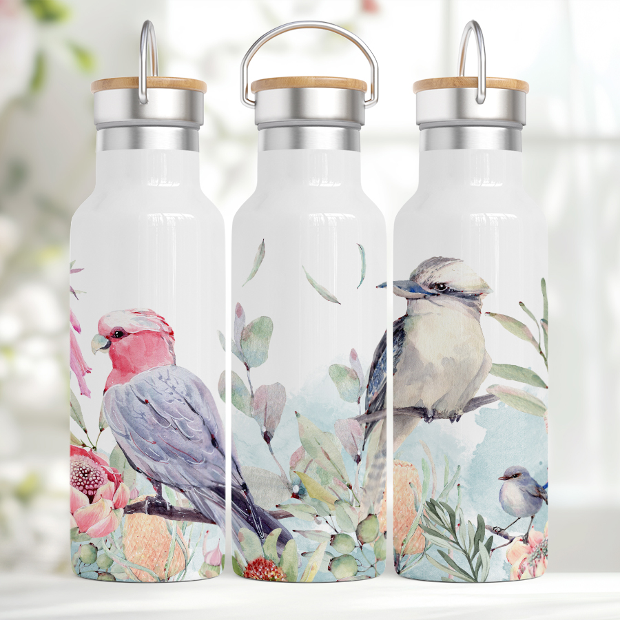 Australian birds drink bottle.