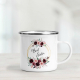Floral enamel mug saying 'Best Sister'.