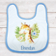 Personalised giraffe baby bib.