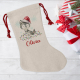 Personalised Christmas stocking featuring a cute wolf.