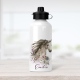 Personalised floral horse water bottle.
