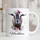PERSONALISED MUG - GOAT WITH FLOWERS