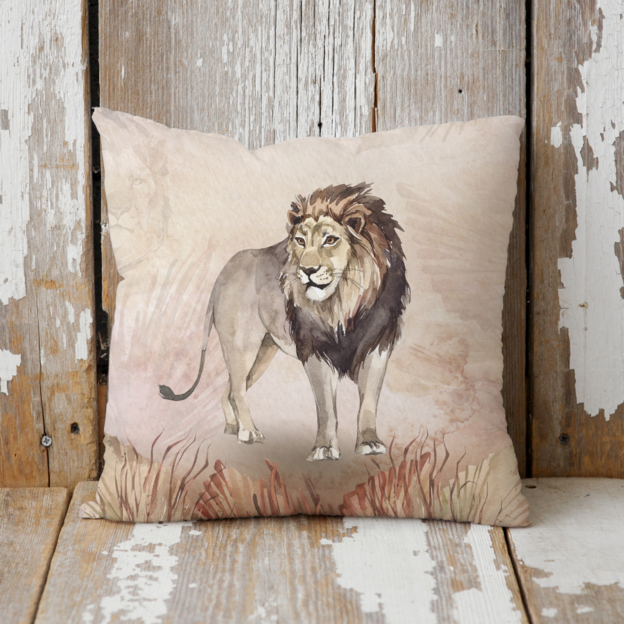 Lion Cushion Cover - Blue Box Gifts