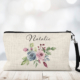 Personalised Cosmetic Bag - Blue And Pink Rose Bouquet