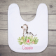 Personalised zebra baby bib.