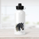 Personalised black horse water bottle.