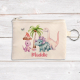 Personalised dinosaur coin pouch.