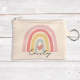Rainbow coin pouch with personalisation.