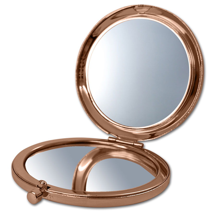 Open compact mirror.