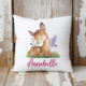 Personalised deer cushion cover.