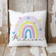 Rainbow With Hearts Cushion Cover