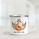 Personalised Enamel Mug - Fox