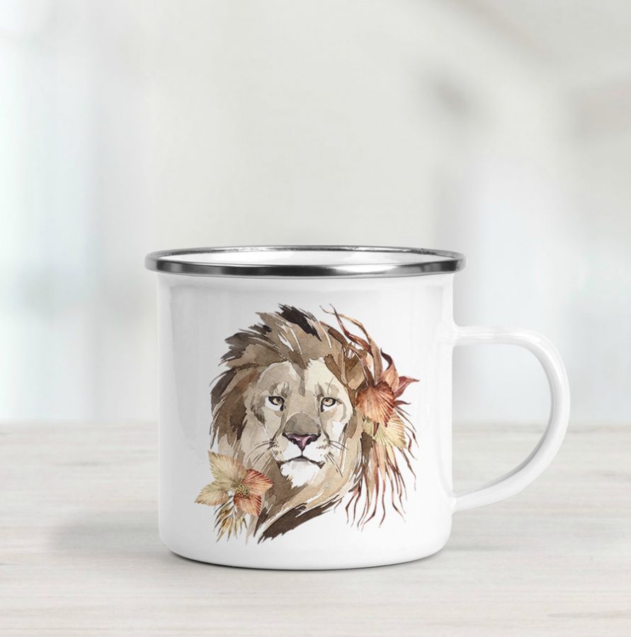 Personalised Lion Enamel Mug - Image 4