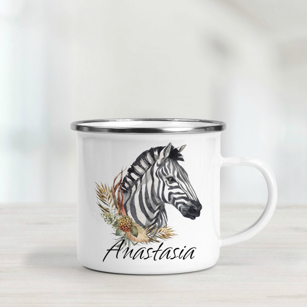 Personalised Enamel Mug - Zebra - Image 2