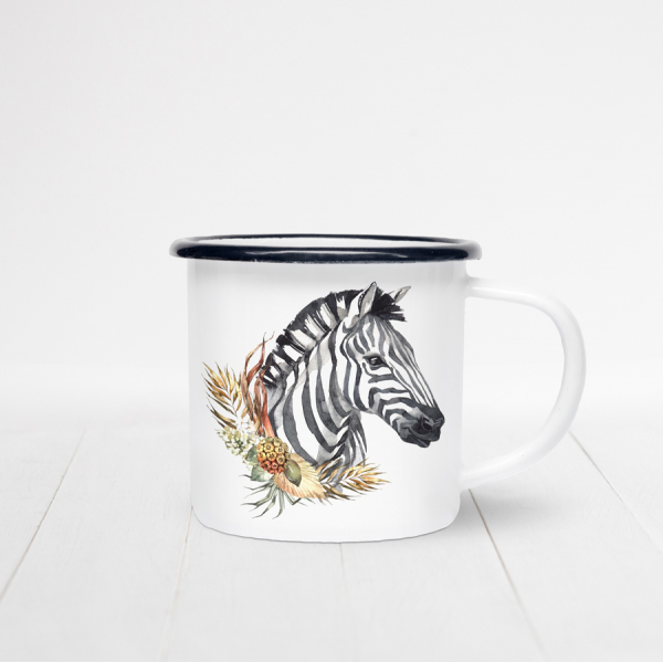 Personalised Enamel Mug - Zebra - Image 3