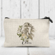 Horse with white roses on a personalised coin purse.