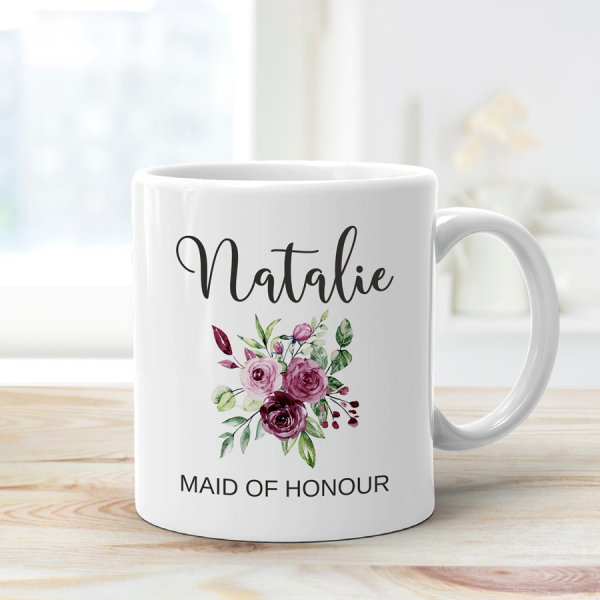 Personalised Mug - Bridesmaid Gift - Rose Bouquet - Image 2