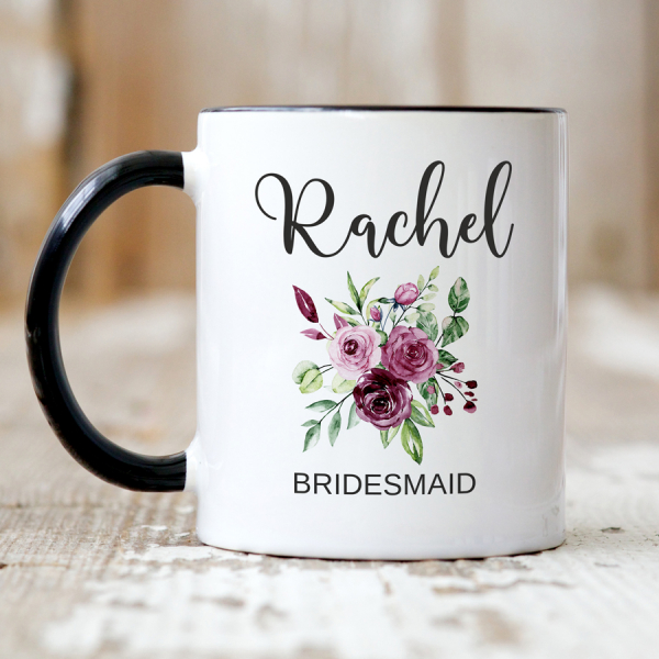 Personalised Mug - Bridesmaid Gift - Rose Bouquet