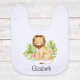 Personalised lion baby bib.