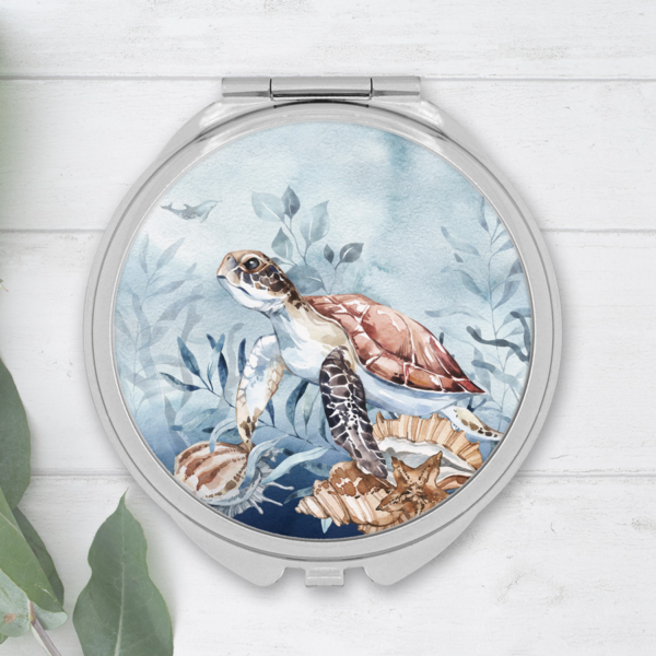 Personalised Compact Mirror - Turtle - Image 2