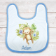 Personalised monkey baby bib.
