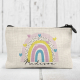 Rainbow and hearts on a personalised coin purse.