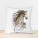 Personalised Floral Horse Sequin Cushion Cover