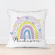 Personalised Rainbow with Hearts Sequin Cushion Cover