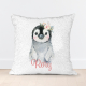 Cute penguin sequin cushion with name.