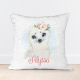 Cute baby harp seal on a personalised sequin cushion.