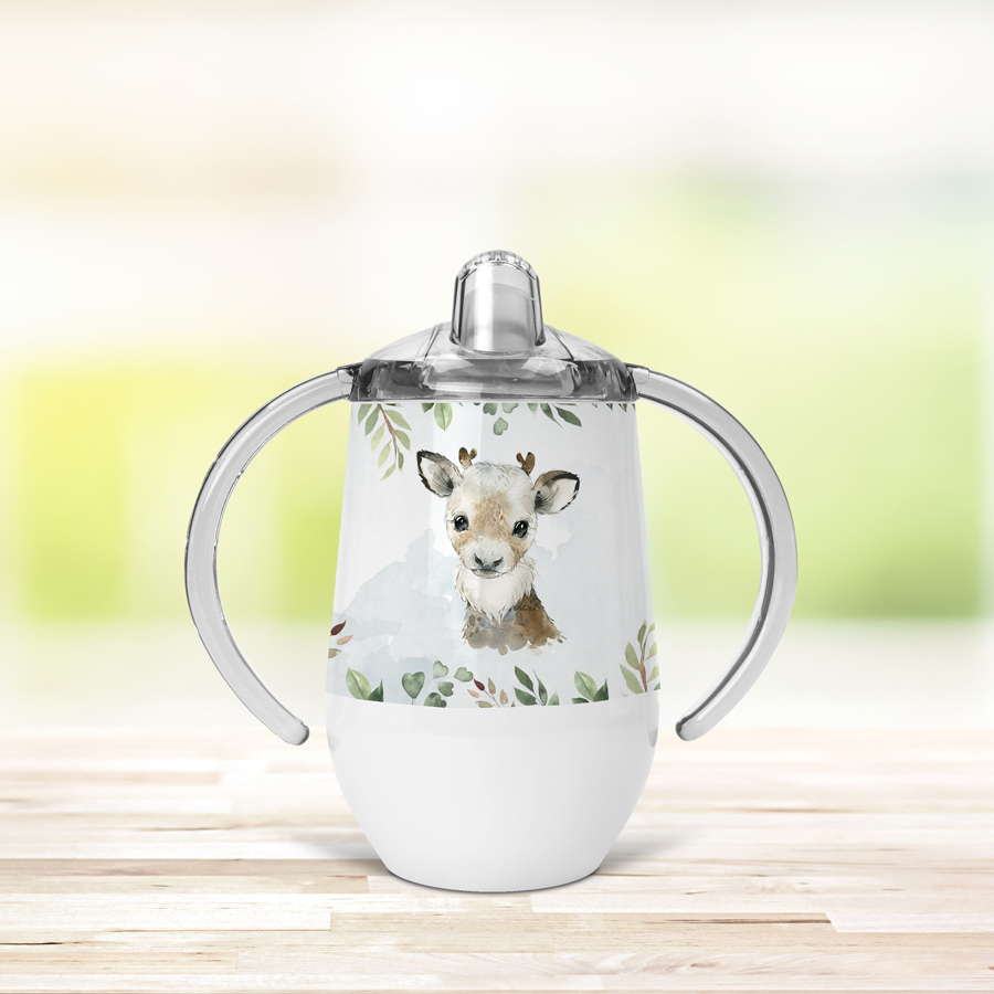 personalised reindeer sippy cup.