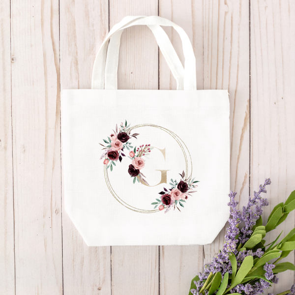 Personalised Tote Bag - Initial - Rose Bouquets