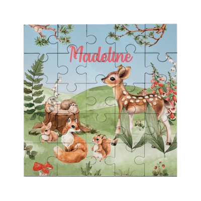Personalised woodland animals puzzle.