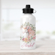 Personalised floral unicorn in wreath water bottle.