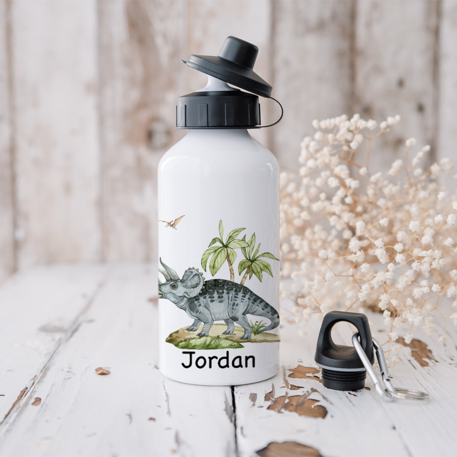 Personalised Triceratops Kids Water Bottle - Image 3