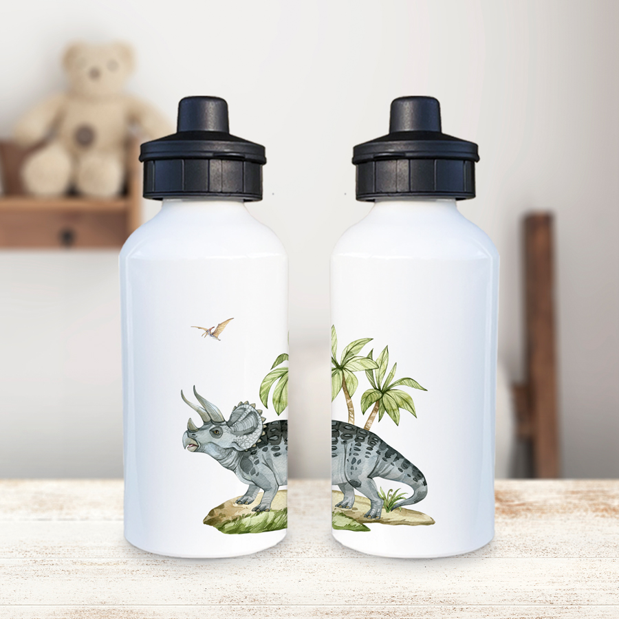 Personalised Triceratops Kids Water Bottle - Image 4